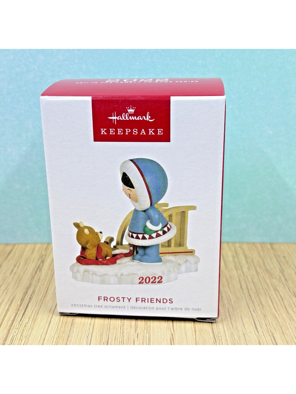 Hallmark Ornament 2022 Frosty Friends #43 Frosty Reindeer Dog Sled NIB